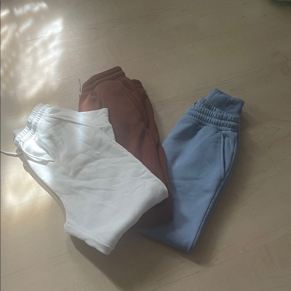 SHEIN White, Brown, and Blue Joggers